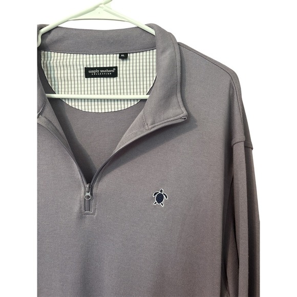 Simply Southern 1/4 Zip Pullover Sweater Size XL Men Purple Poly Cotton - Picture 3 of 3
